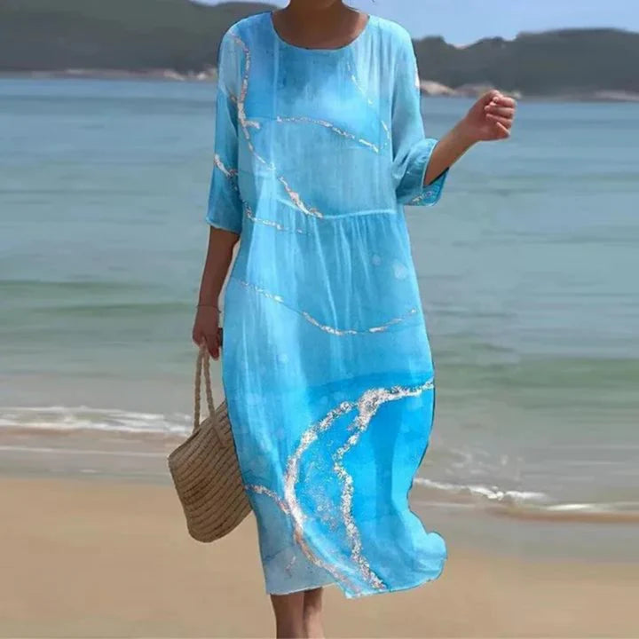 Martha™ | Elegant Blommig Klänning