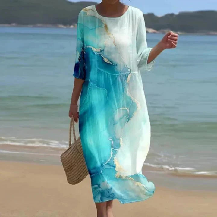 Martha™ | Elegant Blommig Klänning